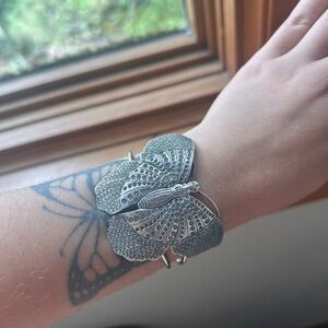 Silver Butterfly Cuff Bracelet